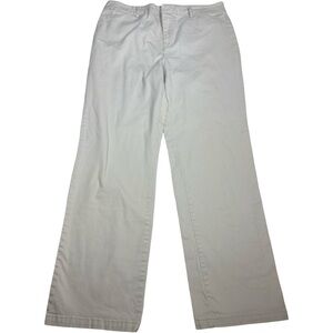 Beige Straight Leg Cotton Stretch Pants Women’s Size 12 Casual Everyday